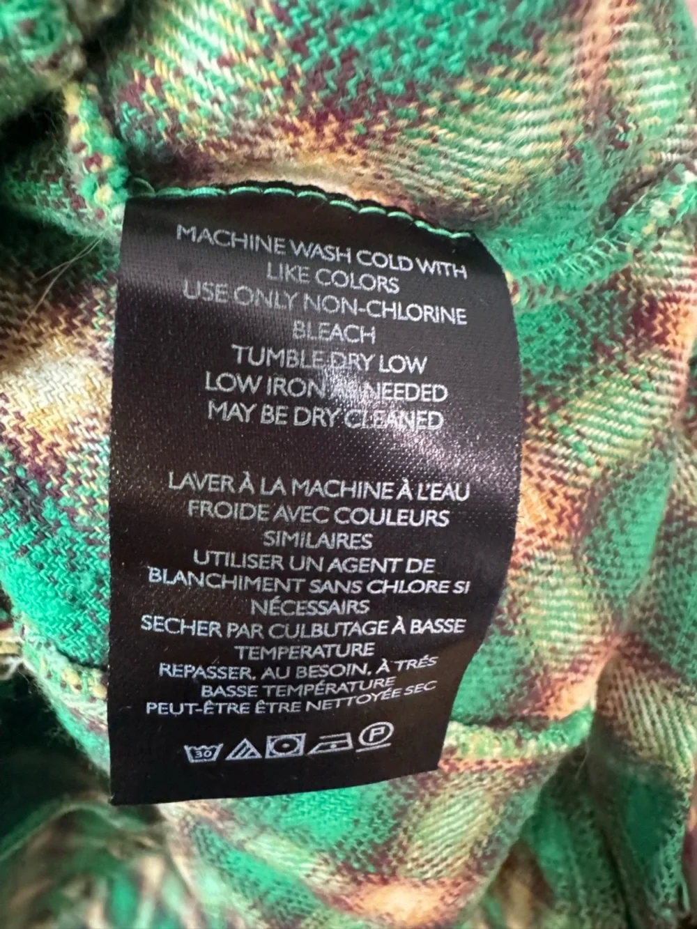 BDG Urban Outfitters Brixton Green Plaid Flannel Shirt with Raw Hem. Small - Picture 12 of 15